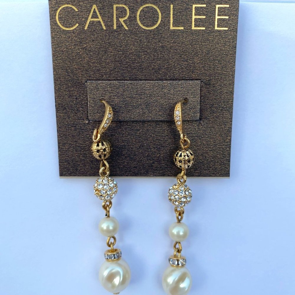 Carolee Dangling 4 Sphere Natural Pearl Earring